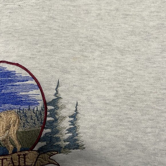Vintage Briar Creek Sportswear Whitetail Deer Embroidered Sweatshirt Ash Gray L - Picture 8 of 10